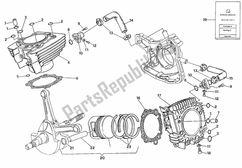 Todas las partes para Cilindro - Pistón de Ducati Paso 907 I. E. 1990